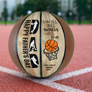 Vatertag Papa Swishes werden wahr Personalisiert Basketball