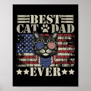 Vatertag Patriotischer Vater Cat Daddy Lustig Best Poster