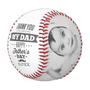 Vatertag Personalisiert Schwarz-Weiß Baseball