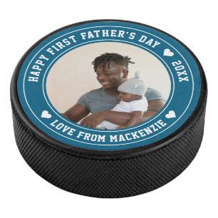 Vatertag Personalisiertes Foto und Text Eishockey Puck