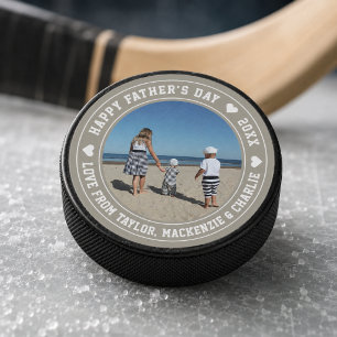 Vatertag Personalisiertes Foto und Text Eishockey Puck