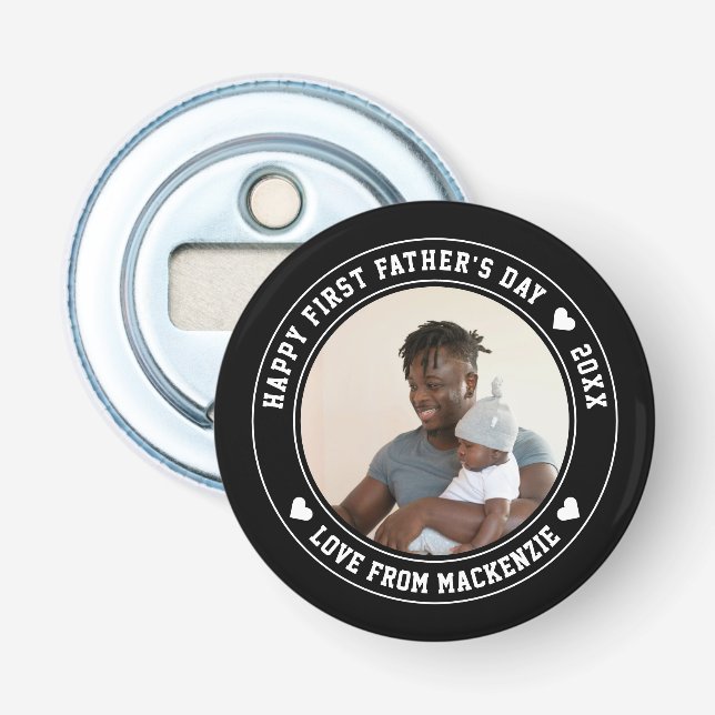 Vatertag Personalisiertes Foto und Text Flaschenöffner (Vorderseite)
