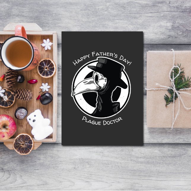 Vatertag Pest Ärztin Vogelmaske B/W Postkarte (Von Creator hochgeladen)