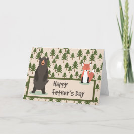 Vatertag Pine Tree Bären und Fuchs Karte
