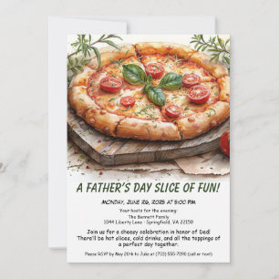 Vatertag-Pizza-Party – Bearbeitbare Familien Dinne Einladung