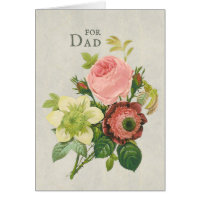 Vatertag Redouté Blume Bouquet Grußkarte