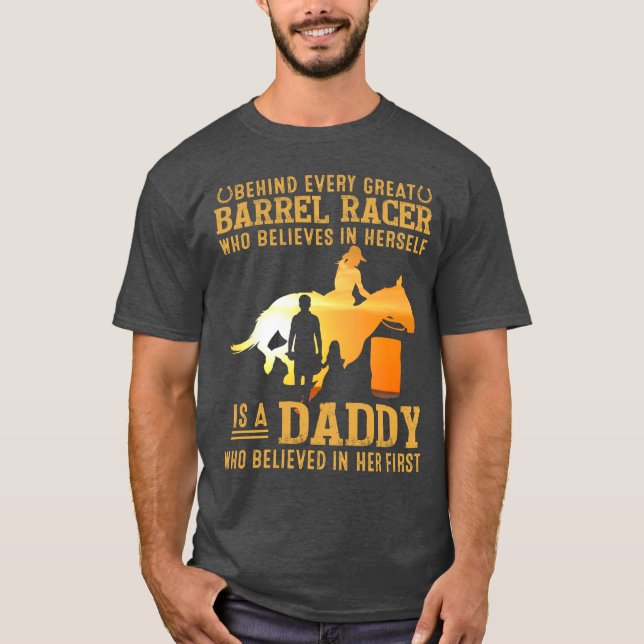 Vatertag Reittiere Papa, Papa Barrel T-Shirt (Vorderseite)