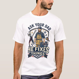 Vatertag Reparatur Papa T-Shirt Frag Deinen Papa E