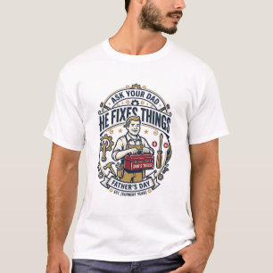 Vatertag Reparatur Papa T-Shirt Frag Deinen Papa E