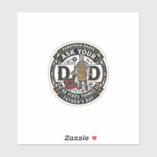 Vatertag Reparatur Papa T-Shirt Frag Deinen Papa E Aufkleber