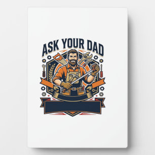 Vatertag Reparatur Papa T-Shirt Frag Deinen Papa E Fotoplatte