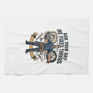 Vatertag Reparatur Papa T-Shirt Frag Deinen Papa E Geschirrtuch
