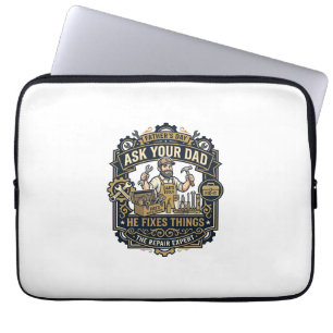 Vatertag Reparatur Papa T-Shirt Frag Deinen Papa E Laptopschutzhülle