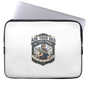 Vatertag Reparatur Papa T-Shirt Frag Deinen Papa E Laptopschutzhülle