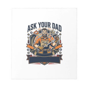 Vatertag Reparatur Papa T-Shirt Frag Deinen Papa E Notizblock