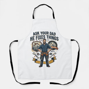 Vatertag Reparatur Papa T-Shirt Frag Deinen Papa E Schürze