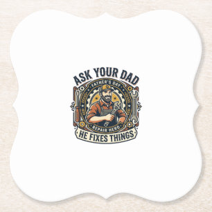 Vatertag Reparatur Papa T-Shirt Frag Deinen Papa E Untersetzer