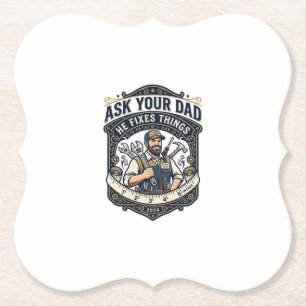 Vatertag Reparatur Papa T-Shirt Frag Deinen Papa E Untersetzer