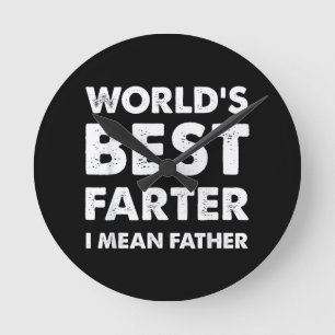 Vatertag Retro Papa Weltbester Furzer Ich meine  Runde Wanduhr