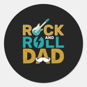 Vatertag Rock and Roll Vater Runder Aufkleber