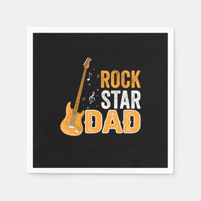 Vatertag Rock Star Vater Serviette (Vorderseite)