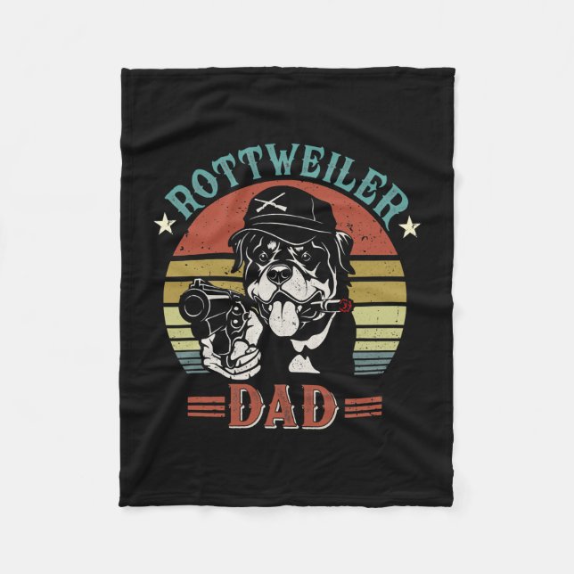 Vatertag | Rottweiler Dog Vater Fleecedecke (Vorderseite)