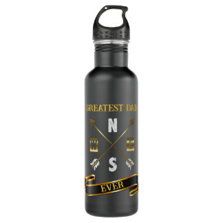Vatertag Schwarz und Gold Metall Wasser Flasche Edelstahlflasche