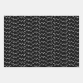 Vatertag Schwarz-Weiß-Koordination geometrisch Geschenkpapier Set