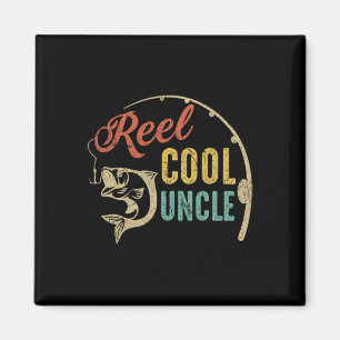 Vatertag-Shirt Vintage Angelrolle Cooler Onkel Magnet