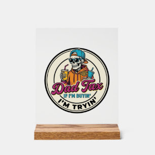 Vatertag Skelett Fast Food Humor T-Shirt Design_1 Acrylschild