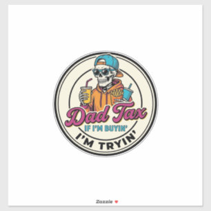 Vatertag Skelett Fast Food Humor T-Shirt Design_1 Aufkleber