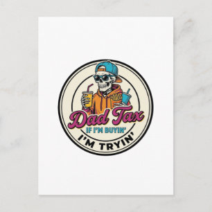 Vatertag Skelett Fast Food Humor T-Shirt Design_1 Postkarte
