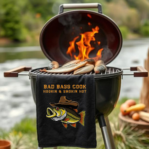 Vätertag Sonnenfisch mit Cowboy-Hut Geschirrtuch