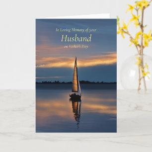 Vatertag Spätes Ehemannserdenken mit Sailboat Karte