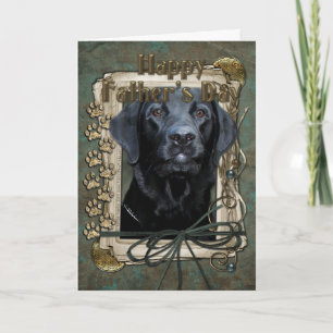 Vatertag - Steinpfähle - Labrador - Schwarz - Weiß Karte