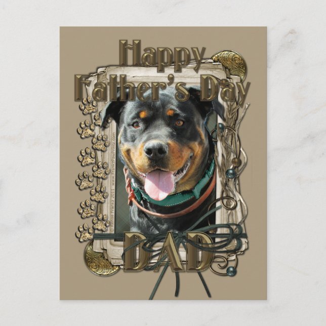 Vatertag - Steinpfähle - Rottweiler Postkarte (Vorderseite)