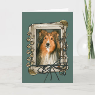 Vatertag - Steinpfähle - Sheltie Karte