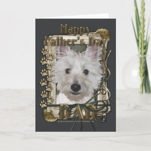 Vatertag - Steinpfähle - West Highland Terrier Karte