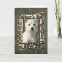 Vatertag - Steinpfähle - West Highland Terrier