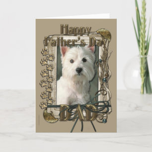Vatertag - Steinpfähle - West Highland Terrier Karte