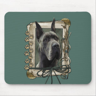Vatertag - Steintatzen - Deutsche Dogge - Grau Mousepad