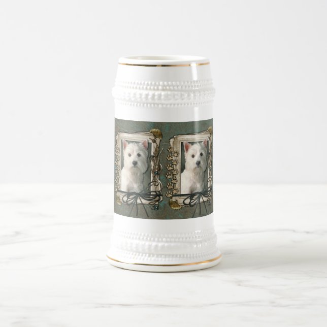 Vatertag - Steintatzen - Westie Bierglas (Mittel)