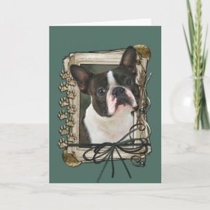 Vatertag - Stone Paws - Boston Terrier Karte
