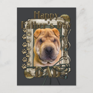 Vatertag - Stone Paws - Shar Pei Postkarte