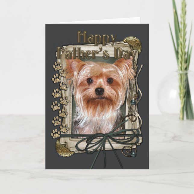 Vatertag - Stone Paws - Yorkshire Terrier Karte (Vorderseite)