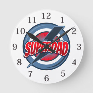 Vatertag Superdad für super Papa Runde Wanduhr
