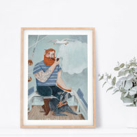 Vatertag Superheld-Seemann-Poster