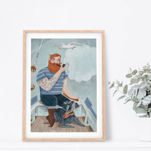 Vatertag Superheld-Seemann-Poster Poster