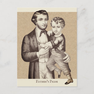 Vatertag Süßestes Vintage-Vater und Sohn CC1128 Postkarte