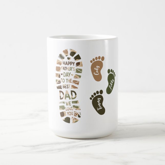 Vatertag-Tarnfußabdruck-Design Kaffeetasse (Mittel)